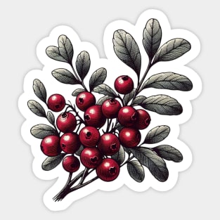 Vintage Cranberry Botanical Sticker